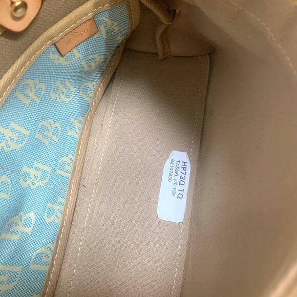 DOONEY & BOURKE Turquoise Blue East West Vintage Zip Top Signature Tassel Tote - Picture 11 of 14